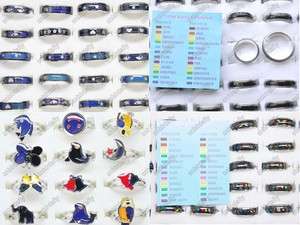 Wholesale lot 200 Change color mood rings mix type free  