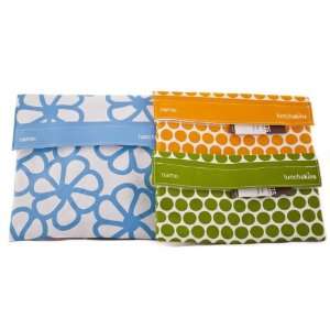 Lunchskins Sandwich Bag (in Light Blue Flower) and Two Snack Bags (in 