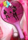 WOOD BEACH PADDLEBALL SET   PINK & PURPLE HANDLE & BALL {NIP}