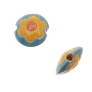  Golem Studio Glazed Ceramic Lentil Bead Turquoise With 