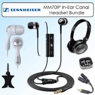 Sennheiser MM70IP MM 70 IP In Ear Canal Headset Black Bundle by 