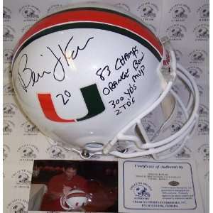   Hand Signed Miami Hurricanes Authentic Helmet Sports Collectibles