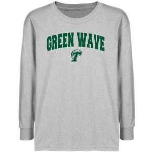  Tulane Green Wave Youth Ash Logo Arch T shirt     Sports 