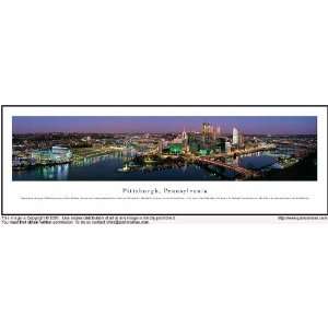  Pittsburgh at Night 13.5x40 Panoramic Photo Sports 