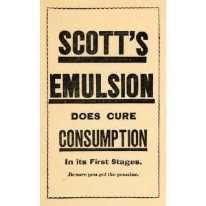   Ad Soctts Emulsion Cures 1st Stages Consumption   Original Print Ad