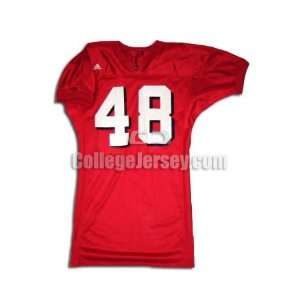  Red No. 48 Team Issued Louisville Adidas Football Jersey 