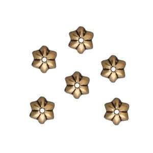  Antiqued Gold Plated Pewter Talavera Star Bead Caps 5mm 