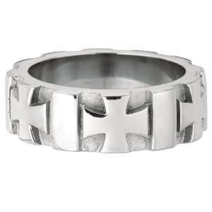  Mens 8mm Stainless Steel Crosses Wedding Band Jewelry