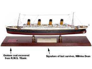 RMS TITANIC 1/350 SIGNED BY SURVIVOR MILLVINA DEAN DESK DISPLAY WOOD 