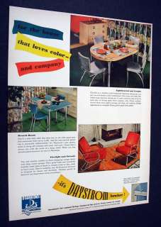 DAYSTROM FURNITURE modern chrome table & chairs 1948 Ad  