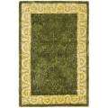 Handmade Silk Road Majestic Green/ Ivory N. Z. Wool Rug (2 x 3 