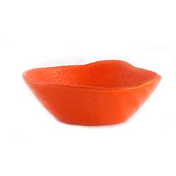Turgla 20 oz Free Form Orange Glass Bowl  