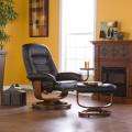 Windsor Brown Leather Recliner and Ottoman Set  