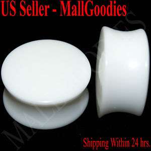 0447 Double Flare White Acrylic 1 Inch Ear Plugs 25mm  