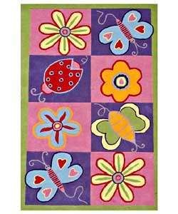 Hand tufted Butterfly Kids Rug (5 x 8)  