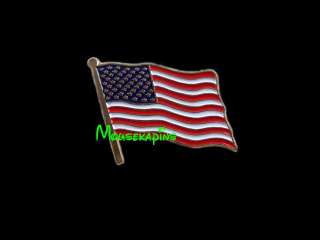 4th of July Waving in the Wind USA AMERICAN FLAG Lapel Pin  