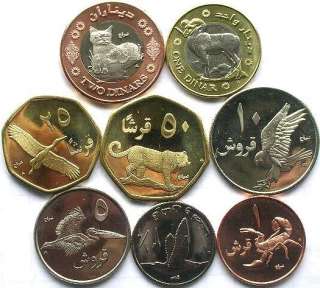 Palestine 2010 New Set of 8 Animal Coins,With 2 Bimetal  