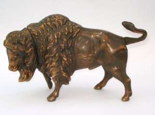 Vintage Antique Cast Metal Toy Bison Buffalo Coin Bank Not Iron Semi 