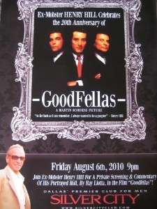 GOODFELLA HENRY HILL AUTOGRAPHED POSTER DALLAS CLUB  