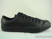CONVERSE ALL STAR LEATHER OX LOW BLACK MONO MONOGRAM CLASSIC MENS ALL 