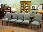 Set of 8 Mahogany Upholstered Ball & Claw Chairs, 2arm/6side, ca 1960 