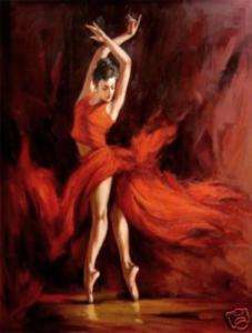 Modern Abstract Huge Oil Painting Fiery Dance  