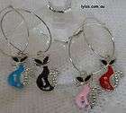 SIAMESE CAT WINE GLASS CHARMS TABLE DECORATION NEVER LOSE YOUR GLASS 