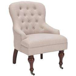 Sutton Tufted Beige Arm Chair  