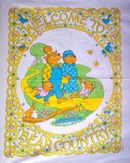 BERENSTAIN BEAR Country Quilt Wall Panel Fabric BTP  