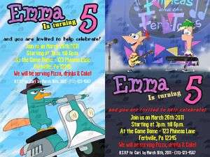 Phineas & Ferb Birthday invitation + Party Supplies  