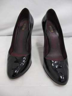 Miu Miu Black Patent Leather Thick Heel Pumps 37  
