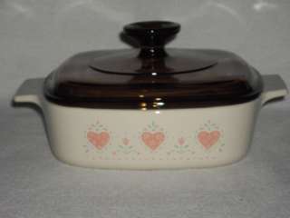 Corning Ware Forever Yours Hearts 1Liter Dish w/ Cover  