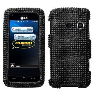 BLING SnapOn Cover Case FOR LG RUMOR TOUCH LN510 Black  