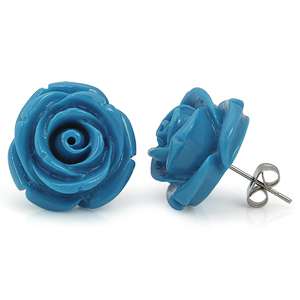   19mm turquoise blue rose flower stud earrings er2075271 0001