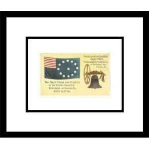  First Flag, Liberty Bell, Framed Print by Unknown, 16x14 