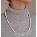   14k Gold White Akoya Pearl High Luster 24 inch Necklace (7.5 8 mm