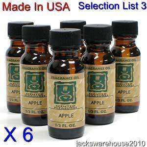 Pack 0.5 fl. oz. Premium Fragrance Oil Selection List 3