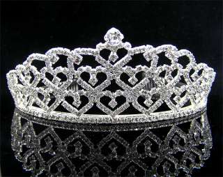 Wedding/Bridal crystal veil tiara crown headband CR180  