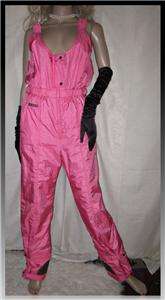 Vtg 80s NEON BUBBLEGUM Pink DESCENTE Suspender SNOW skidoo SKI 
