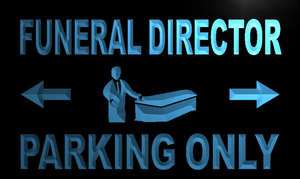 m331 b Funeral Director Parking Only Neon Light Sign  