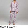 Leisureland Womens Space Monkey Flannel Pajamas Set
