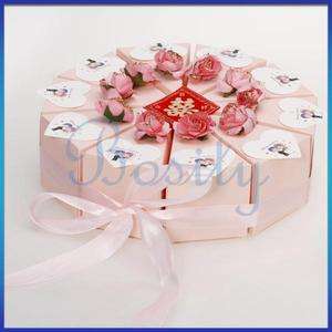 10 Slice Pink Cake Slice Box Baby Shower Wedding Favor Box Centerpiece 