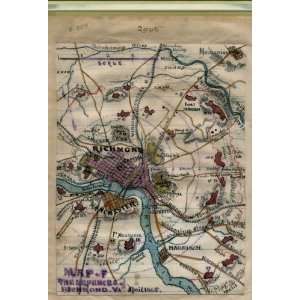  Civil War Map Map of the defences sic of Richmond, Va 