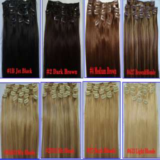   100G 100% REMY HUMAN HAIR CLIP IN ON EXTENSIONS   