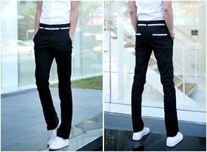 Men Japan Fashion Slim Fit Straight Casual Pant Black 5 Size  