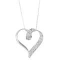 Sterling Silver Diamond Accent Open Heart Necklace (I J, I3 