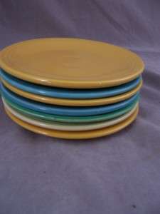 Vintage FIESTA 8 Assorted 7 Plates Yellow Green +  