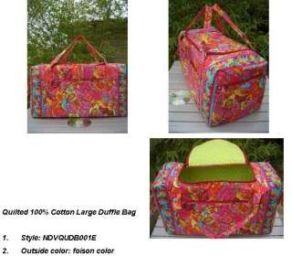  QUILTED COTTON LARGE DUFFLE BAG DUFFEL  