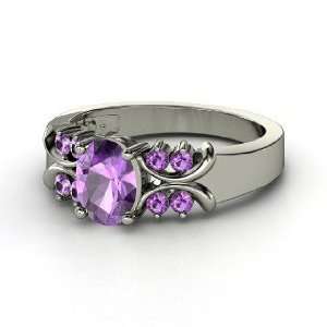    Gabrielle Ring, Oval Amethyst Sterling Silver Ring Jewelry