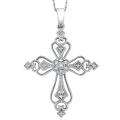 Sterling Silver Diamond Accent Cross Necklace 
